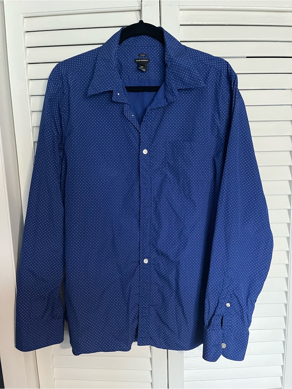Club Monaco Navy Blue Dot-Print Button-Down Shirt